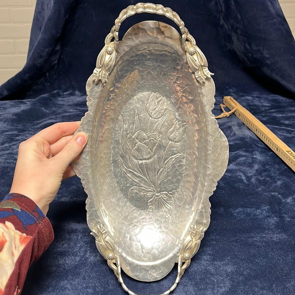 Hand wrought Vintage Rodney Kent 404 Aluminum Tray
